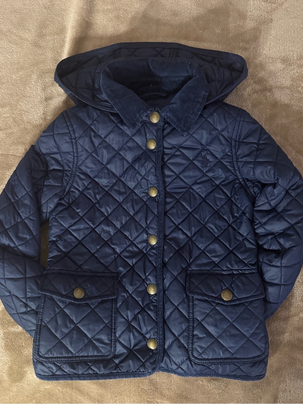 Polo by Ralph Lauren Navy Quilted Hooded Puffer Jacket